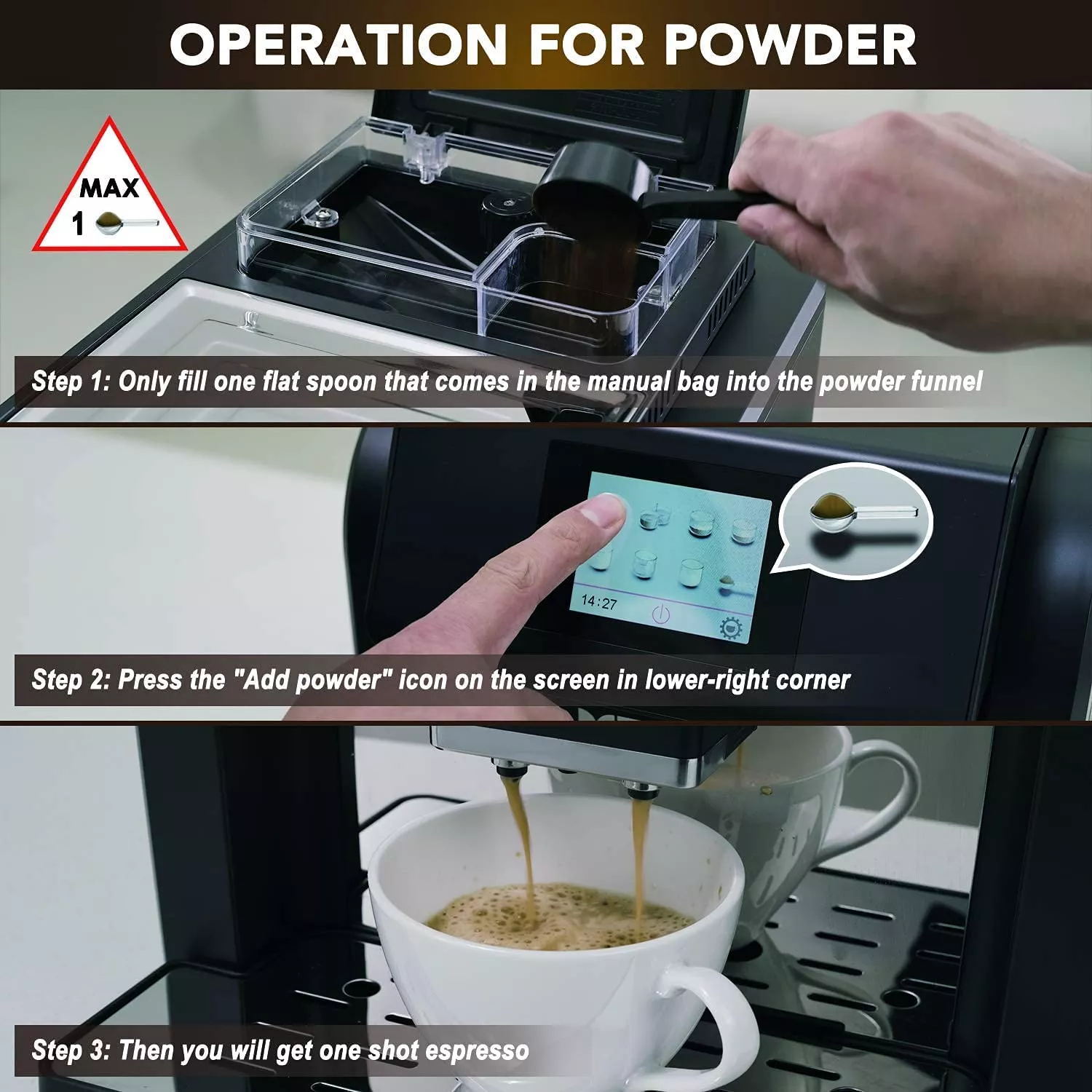 Built-in Coffee Machine with One Touch Function Easy to Make At Home