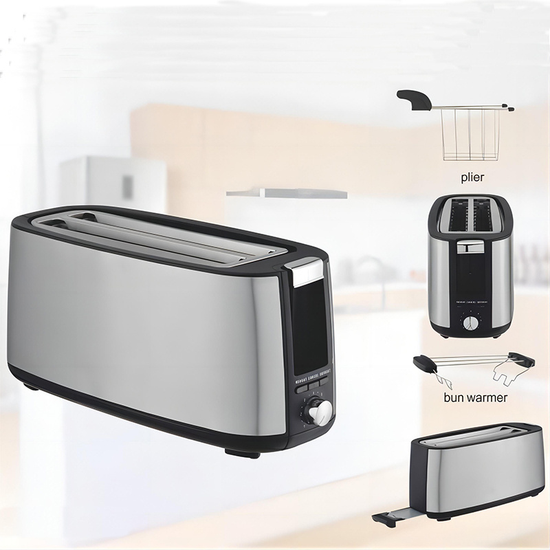 2024 Double Longslot Toaster Bread Machine Panini Sandwich Maker 4 slice Long Slot Multi Function Stainless Steel Toaster