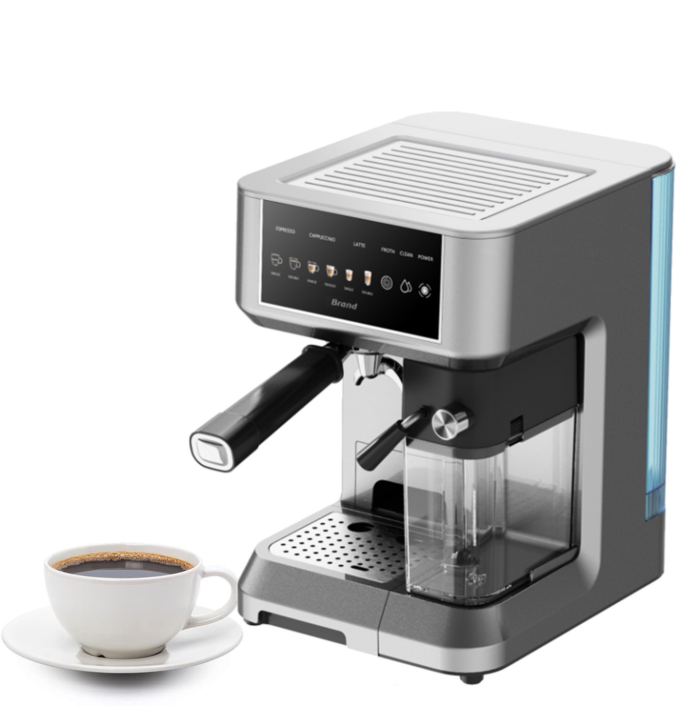 15 Bar Expresso Coffee Machines with Milk Frother Steam Wand Touch Latte Cappuccino Maker for Home Office