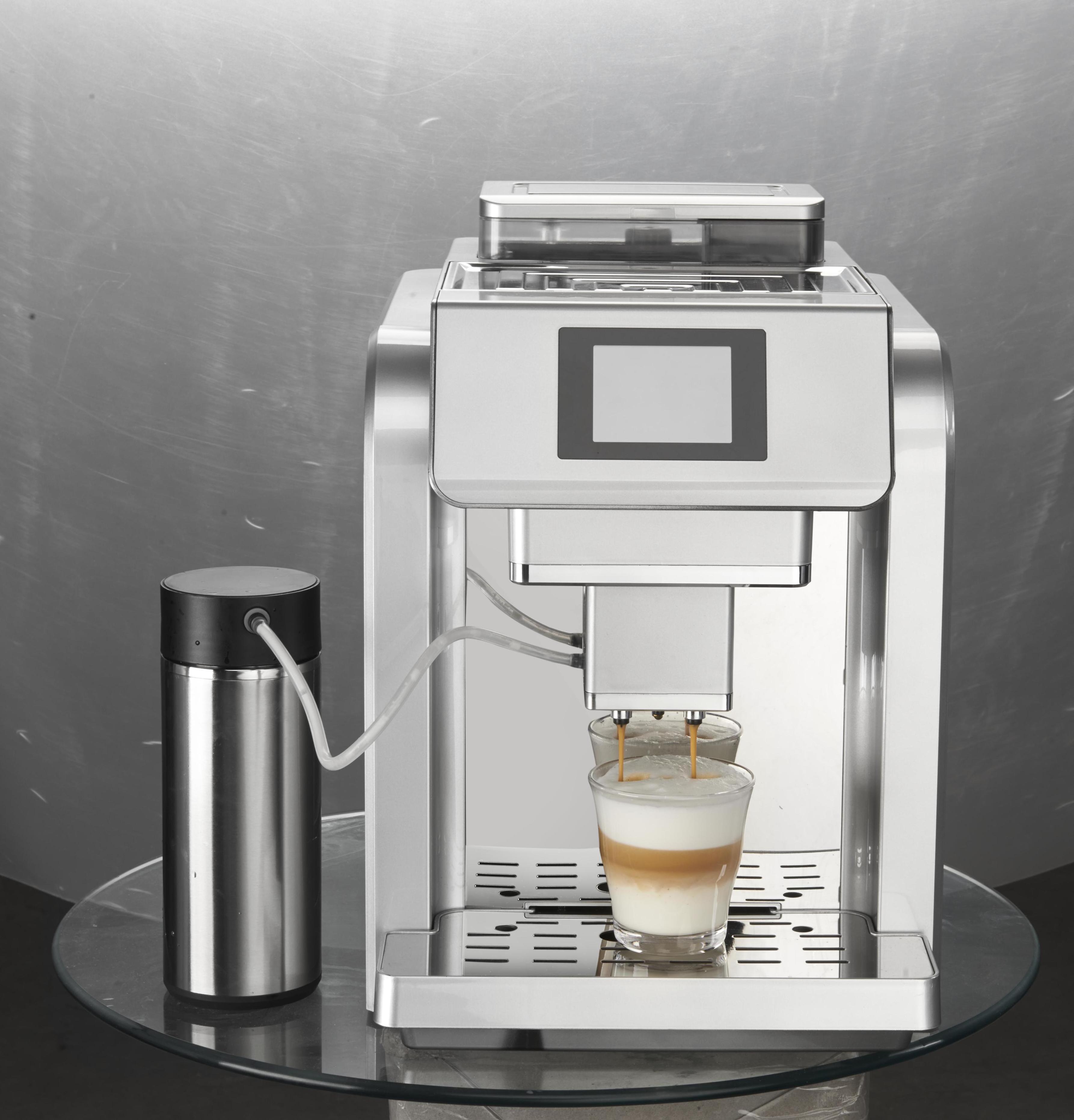 2022 New Design Easy to Operate One Touch Cappuccino and Espresso Fully Automatic Coffee Machine with Milk Container