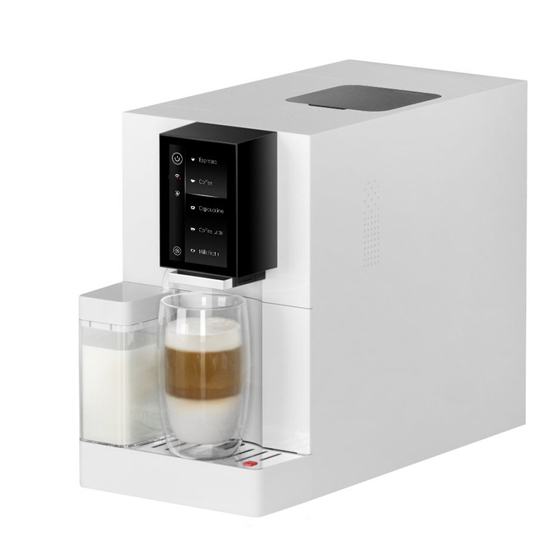 New Design Small Size Touch Screen One Touch Cappuccino Fully Automatic Coffee Machine With Milk Tank For Home Office Use