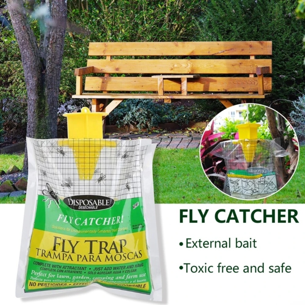 Outdoor Portable Fly Trap Bag Hanging Transparent Fly Trap Fly Catcher