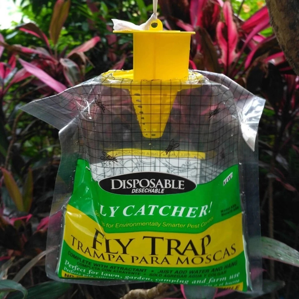 Outdoor Portable Fly Trap Bag Hanging Transparent Fly Trap Fly Catcher