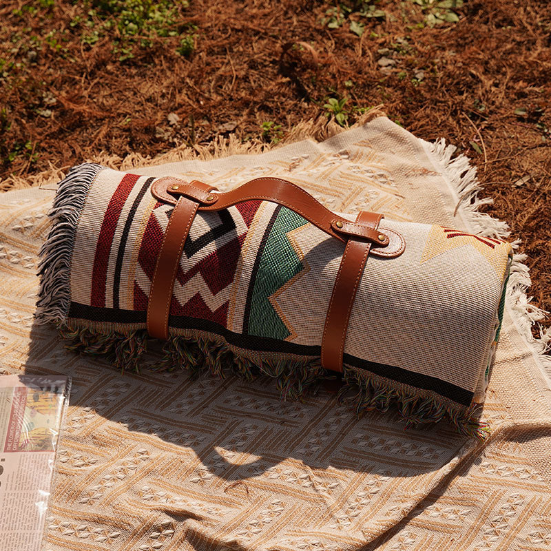 Picnic Mat Moisture-proof Beach Blanket Thickened Ins Outdoor Camping Picnic Carpet Bohemian Blankets