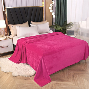 Four Seasons Bed Sheet Comfortable Bedding Set Solid Color Rugs Fleece Blanket Home Used Bed Blankets