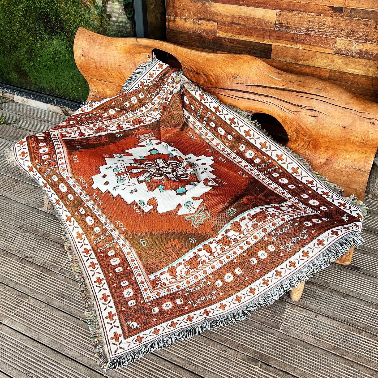 Tent Moisture-proof Picnic Mat Camping Tablecloth Bohemian Knitted Blanket American Outdoor Blankets