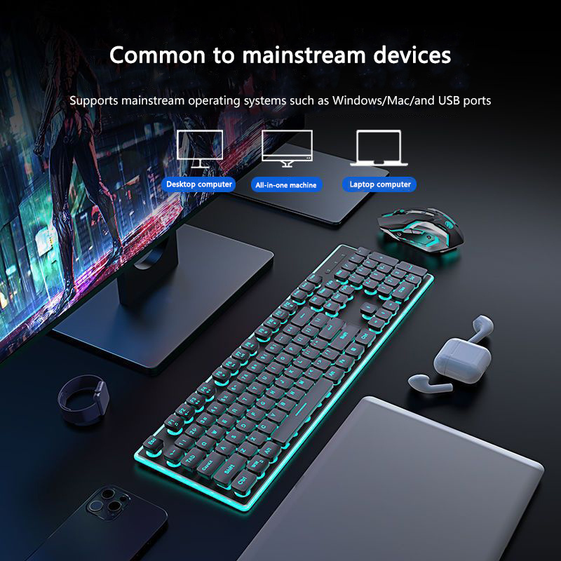 Gaming Combos Silent Ultra Thin High Appearance Gaming Computer Peripheral Office Typewriter keyboard mouse combos