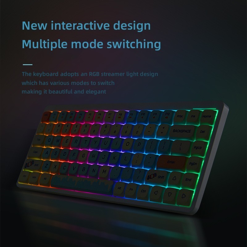 XK31B  Keyboard 75% Compatible with Windows and Mac System Gateron Switch Low Profile Wireless Mechanical Keyboard