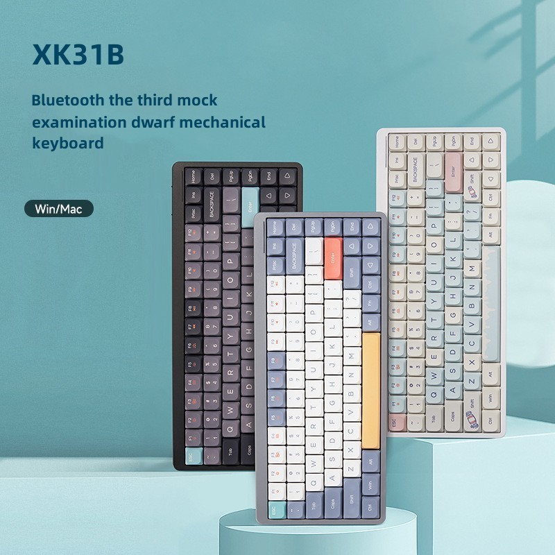 XK31B  Keyboard 75% Compatible with Windows and Mac System Gateron Switch Low Profile Wireless Mechanical Keyboard