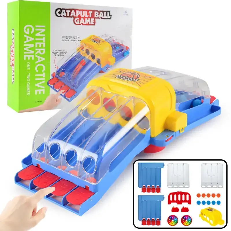 Hot Selling Desktop Mini Catapult Basketball Shooting Machine Toy 2 Player Portable Finger Basketball Table Board Game