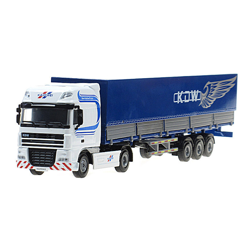 KAIDIWEI  Alloy Box Van Truck Model Vehicle 1/50 Cape Flat Transporter Truck Alloy Toys Die-Cast Car Transporter