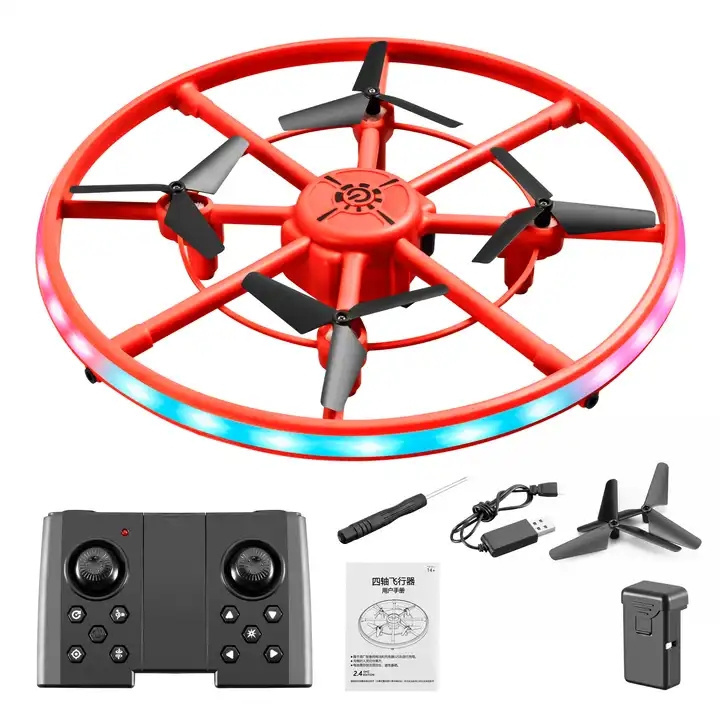 Kids Funny Mini Drone 360 Rotating Soaring Orb Ball Toy with Light Avoid Obstacle Sensor Flying UFO