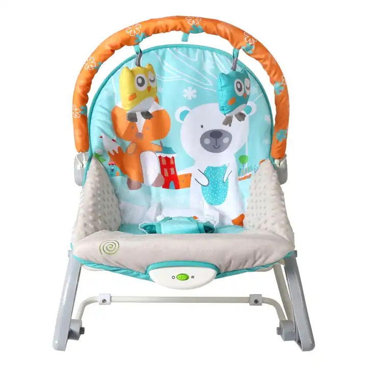 Electric Baby Rocker Infant Bouncer Rocking Chair Durable Sleeping Swing Bassinet With Safty Belt And Hanging Toys