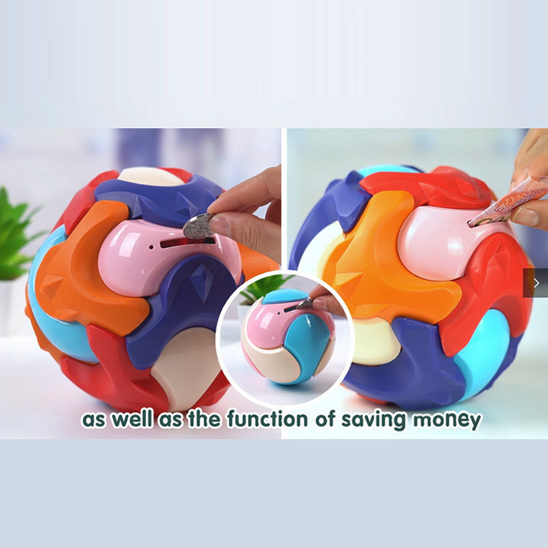 Children's 16.5cm DIY Assembling Piggy Bank Game Early Educational Toys Assemble Building Blocks Ball