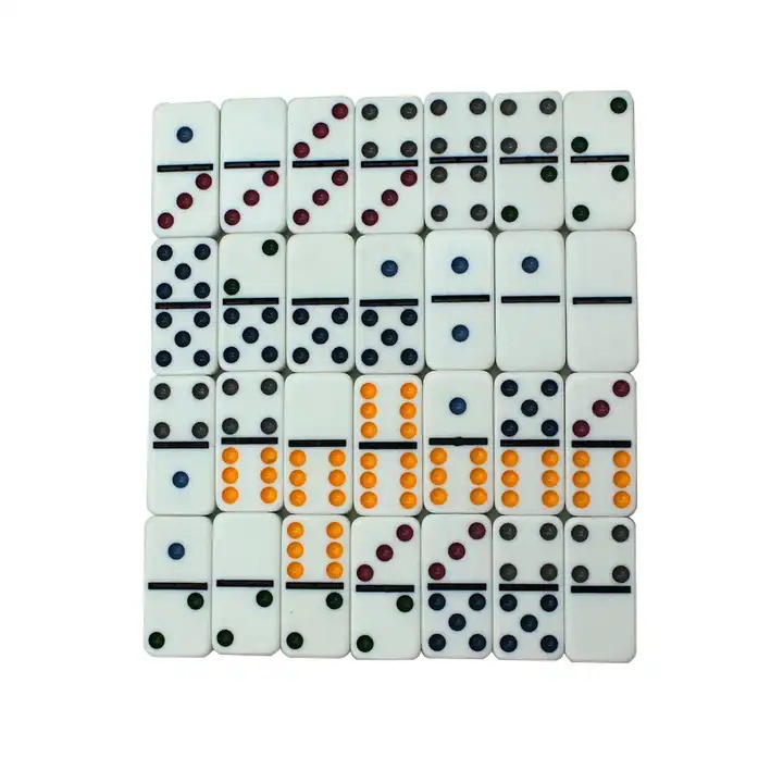 Education Double Six Dominoes Set With Colored Dots