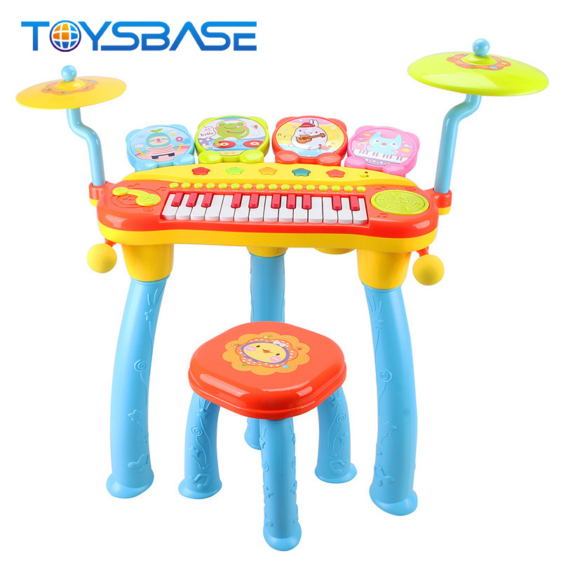 Kids Intelligent Cartoon Musical Keyboard Toy Drum Set