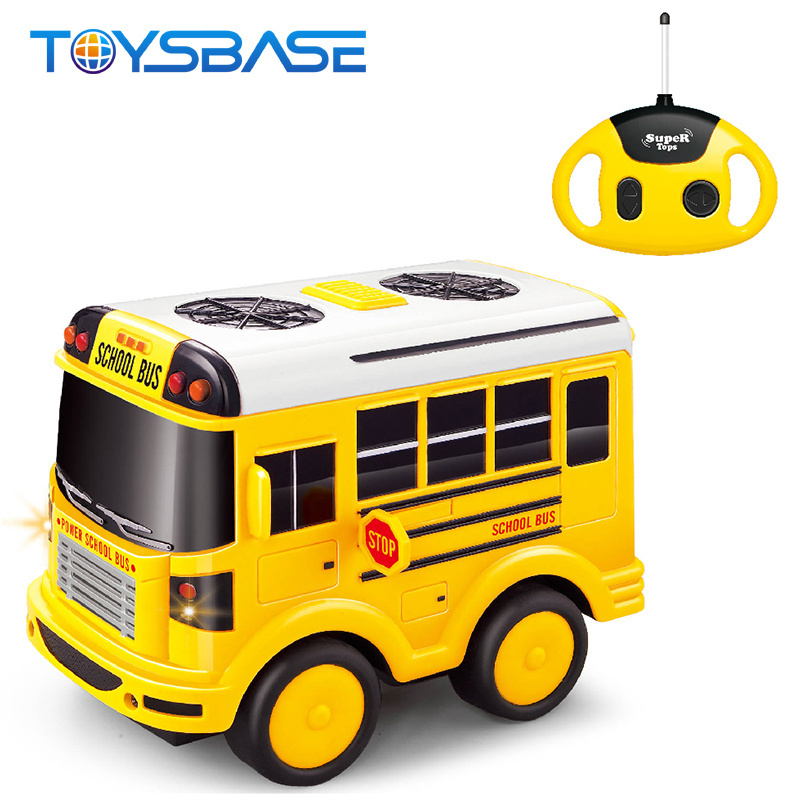 Four Channels Radio Control Truck With Music Light Happy RC School Bus Toy