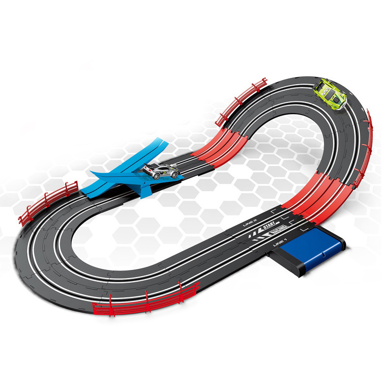 Plastic Racing Car Slot Toys Diy Rail Way Car Track With Teeterboard Toy Electric 1:43 Race Track For Kids Boys Children