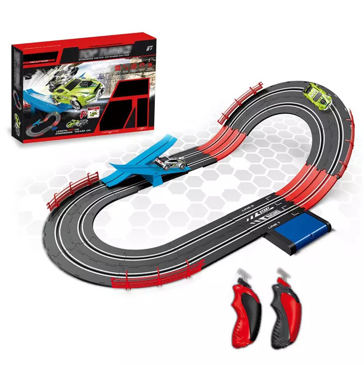 Plastic Racing Car Slot Toys Diy Rail Way Car Track With Teeterboard Toy Electric 1:43 Race Track For Kids Boys Children