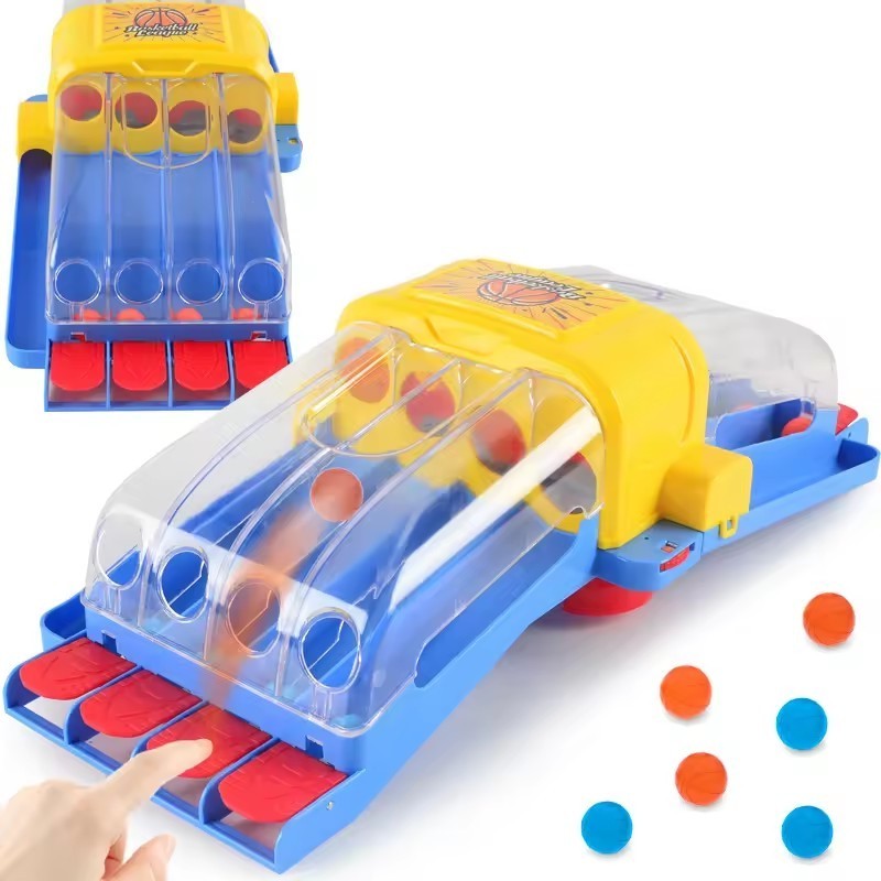 Hot Selling Desktop Mini Catapult Basketball Shooting Machine Toy 2 Player Portable Finger Basketball Table Board Game