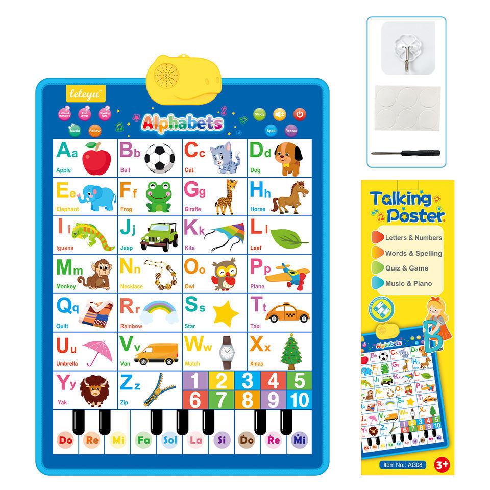 Best Kids Educational Toy Electronic Interactive Alphabet Talking Poster Learning Sound Book