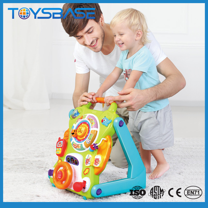 2107 Huile Toys High Quality Baby Development Toys Battery Operated Baby Walker Musical  3 in 1 Learning Walker Baby