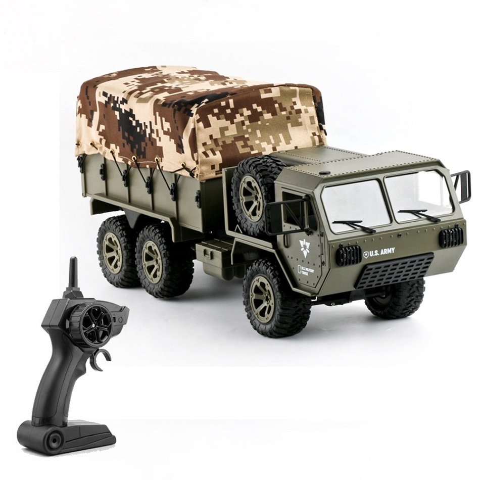 Fayee FY004 2.4G Full-Scale RC Military Truck 6WD pickup truck With Open Doors US Army Truck RC Crawler for Kids