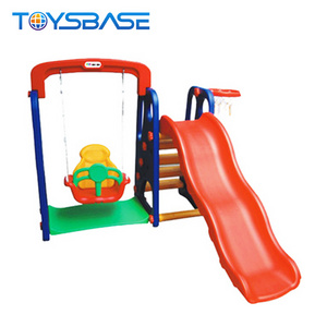 Outdoor Plastic playground swings and children slides for sale