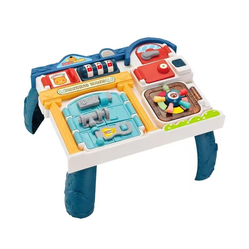 Multi-functional Activity Learning Table For Kids Musical Montessori Locks Sensory Fidgets Latches Board Toy