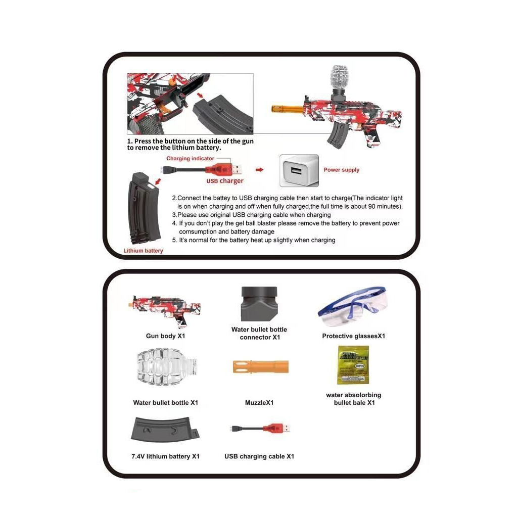 Water Ball Toy Gun AK47 Splatter Ball Gun Blaster Gun Toys