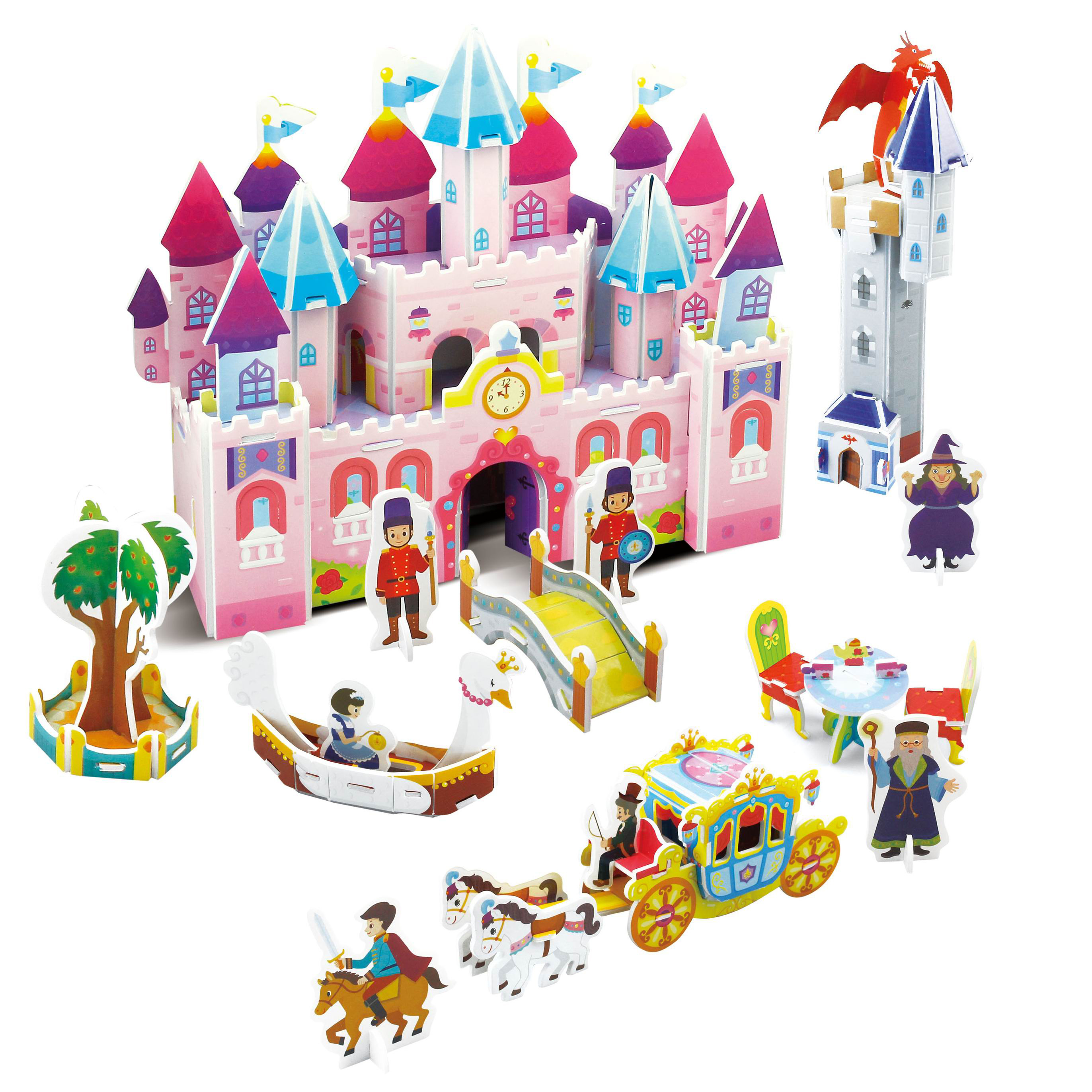 Kids Custom 3d Model Toy Puzzle Game Sublimation Castle Jigsaw Paper Puzzles