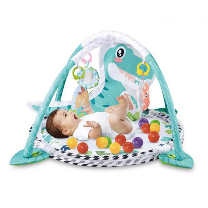 3 In 1 Baby Dinosaur Activity Gym & Ball Pit Funny Baby Carpet With Fence Baby Playmat And Pillow Toy Set