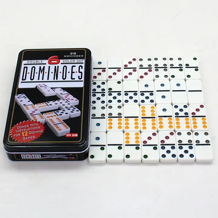 Education Double Six Dominoes Set With Colored Dots