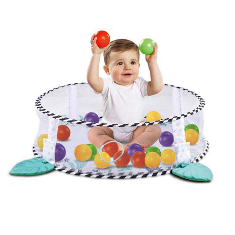 3 In 1 Baby Dinosaur Activity Gym & Ball Pit Funny Baby Carpet With Fence Baby Playmat And Pillow Toy Set