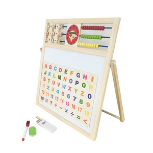 Juguetes Madera ,Wooden Puzzle With Magnetic Learning Toy Kids Stand Writing Board