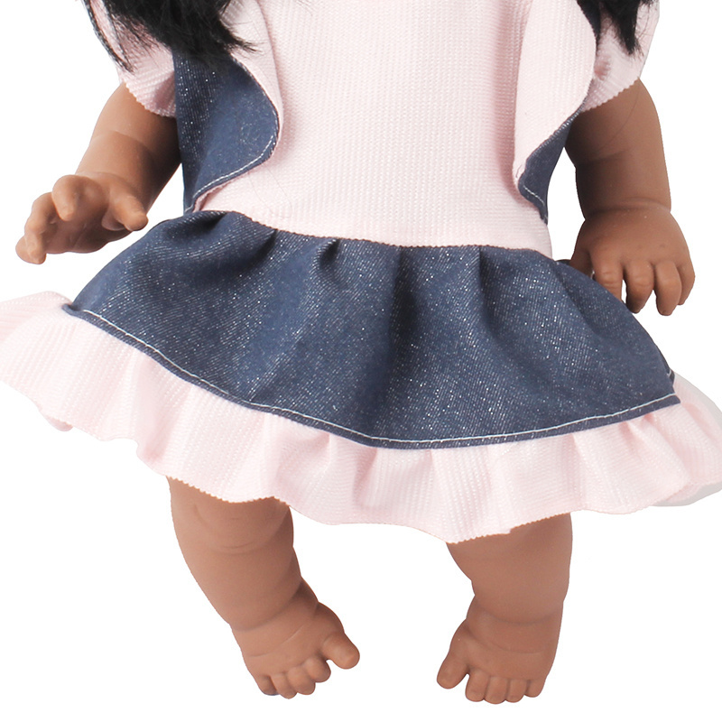 Fashion African Dolls Long Hair Silicone Girl Toy 18Inch Black Doll