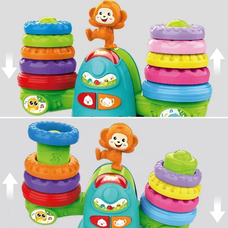 Baby Toys Monkey Balance Game, Educational Toys Stack The Rainbow Rings