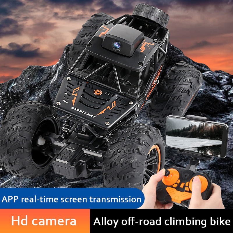 Alloy Rc Car With HD 720P WIFI FPV Camera Machine On Remote Control Stunt 1:18 2.4G SUV Radio control Climbing Toys For Kids