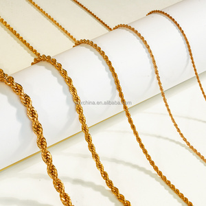 Au750 Hip hop custom men women pure gold chain bracelet wholesale 18k pure gold jewelry Real gold Twisted Rope Chain