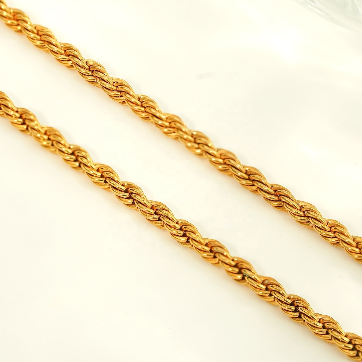 Au750 Hip hop custom men women pure gold chain bracelet wholesale 18k pure gold jewelry Real gold Twisted Rope Chain