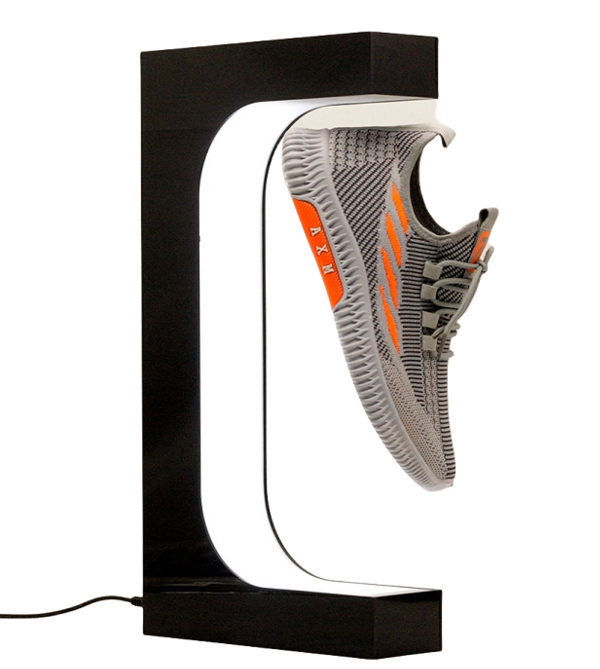 customize logo and packing rotating magnetic levitating levitation floating shoes sneaker display racks