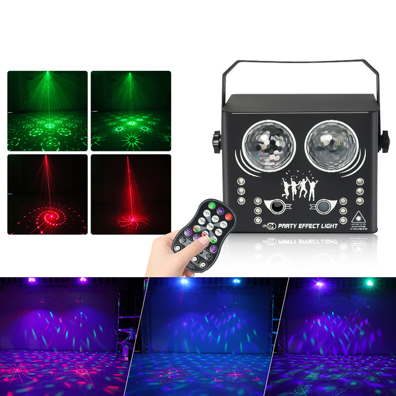 5 In 1 LED Stage Light With Magic Ball Laser Water Pattern UV Strobe Effect Remote DMX Sound/Automatic/Master/Slave Control