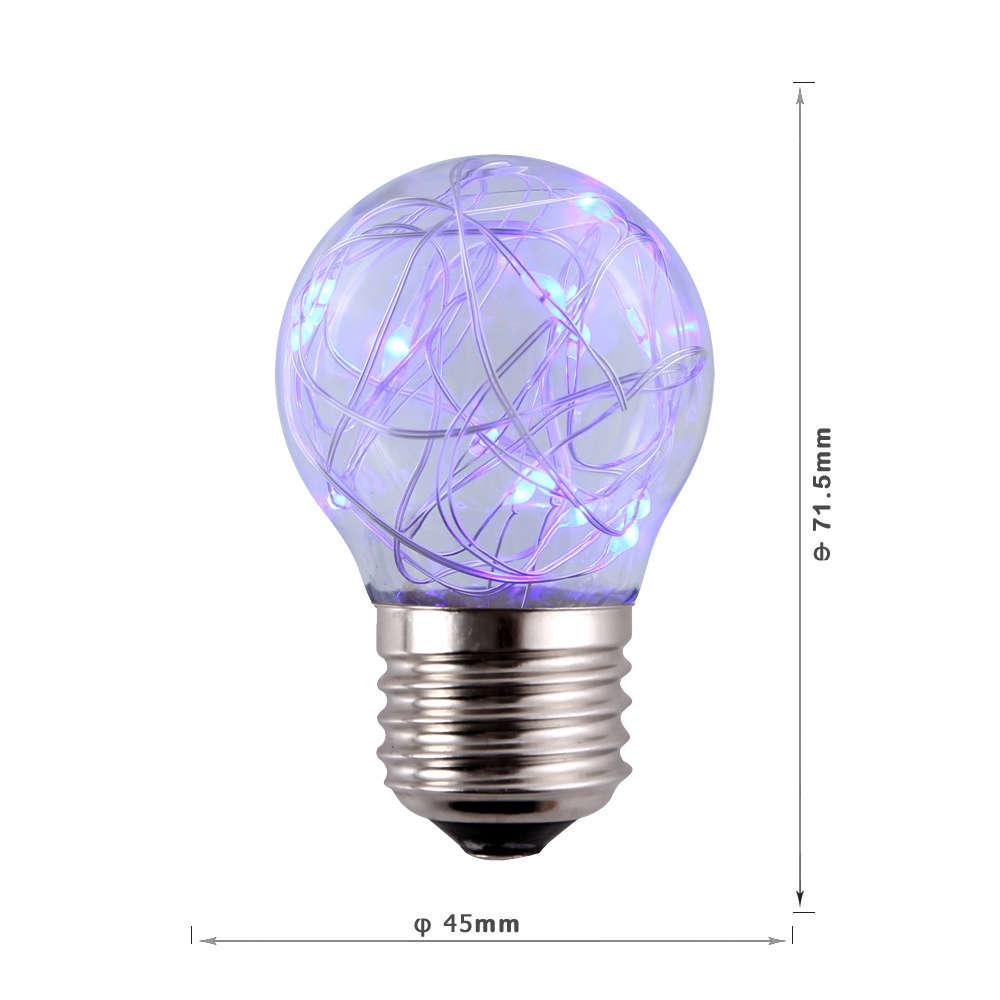 1W G45 LED Spiral Filament Bulbs Globe Lights E27 E26 AC110V230V CE RoHS FC1W E27 red color G45 Energy saving lamp 220V LED bulb