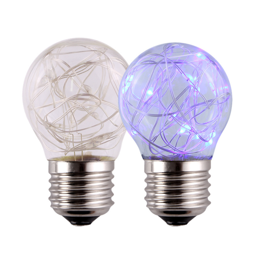 1W G45 LED Spiral Filament Bulbs Globe Lights E27 E26 AC110V230V CE RoHS FC1W E27 red color G45 Energy saving lamp 220V LED bulb