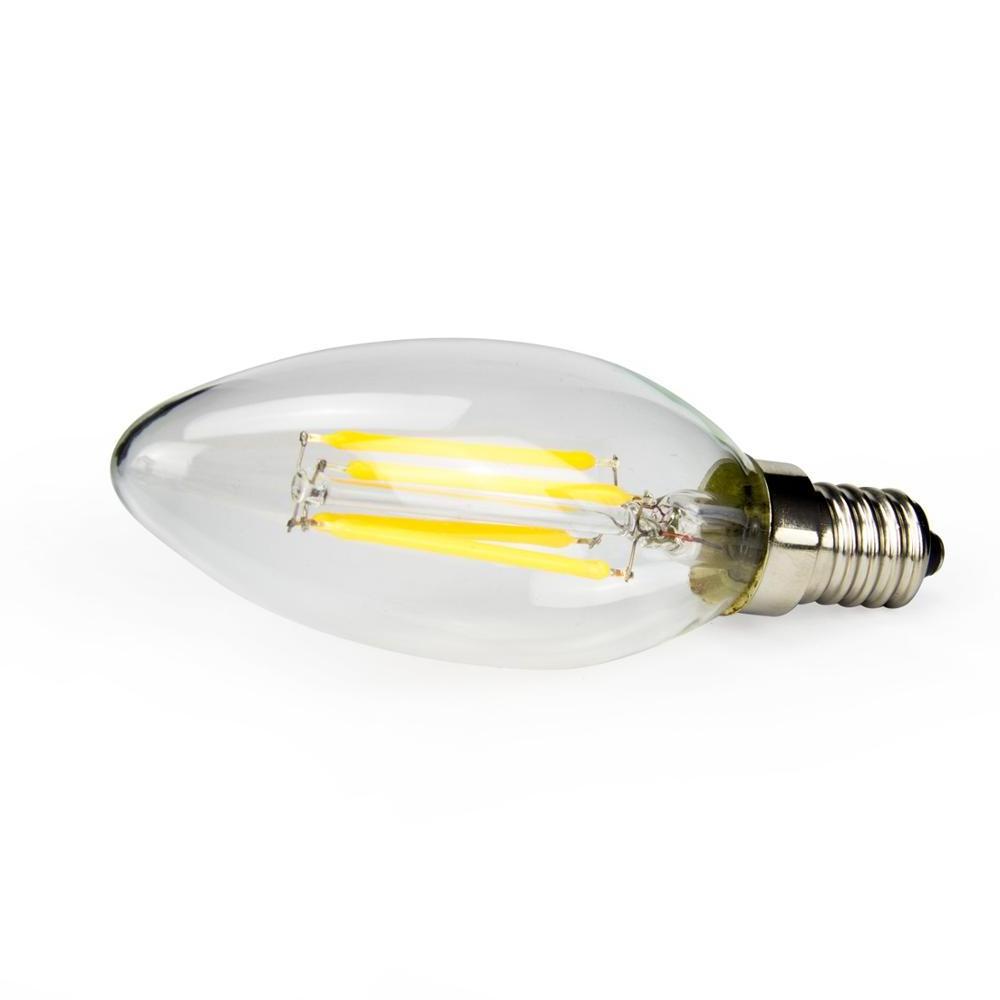 Amazon hot selling 4W 360 degree 2700k white candle light bulb led filament bulb