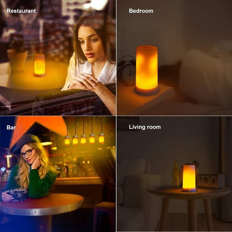 New product decoration light warm white  led flickering flame effect bulb with USB rechargeable