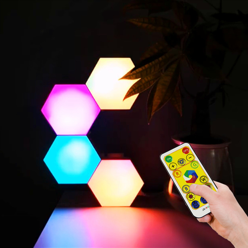 Hexagonal Wall Lamp Modular Touch Sensitive Lights White DIY Led Night Hexagon Panel Lights