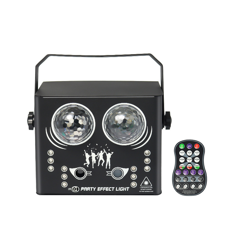 5 In 1 LED Stage Light With Magic Ball Laser Water Pattern UV Strobe Effect Remote DMX Sound/Automatic/Master/Slave Control