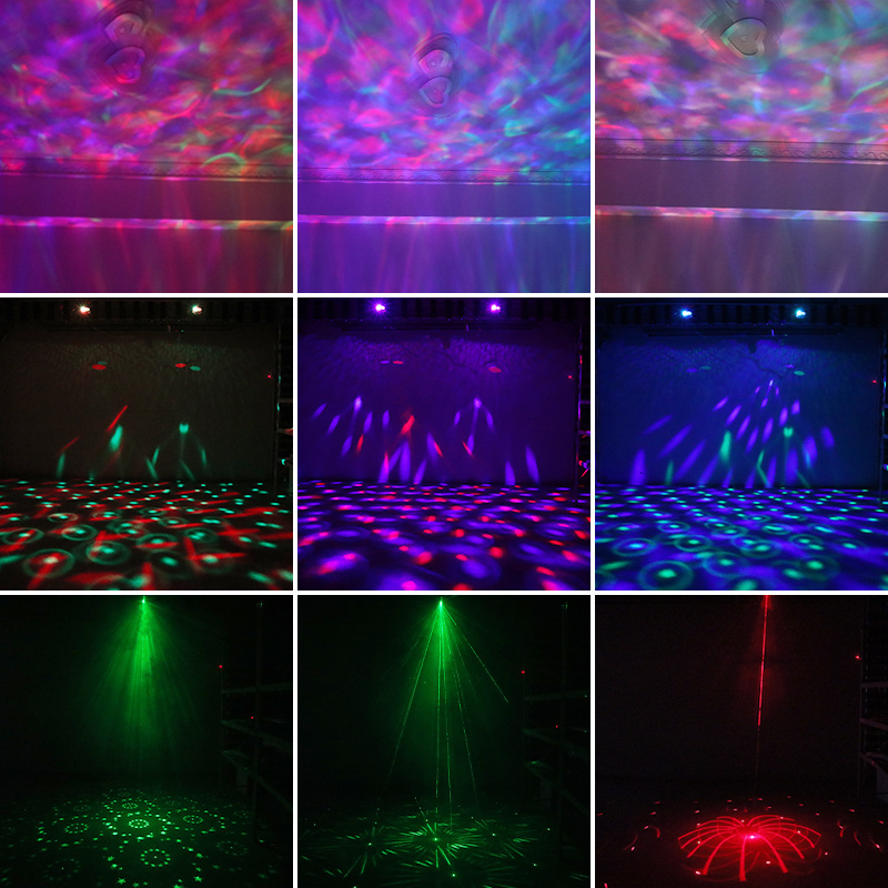 5 In 1 LED Stage Light With Magic Ball Laser Water Pattern UV Strobe Effect Remote DMX Sound/Automatic/Master/Slave Control