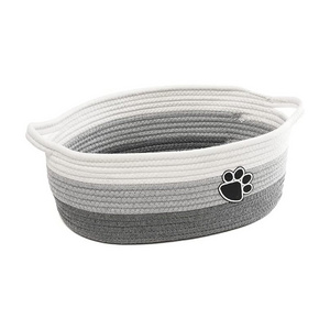 Small Woven Baskets for Organizing Rope Storage Basket with Handle Cotton Basket  Dog Toy Storage Bins for Toy Organizer